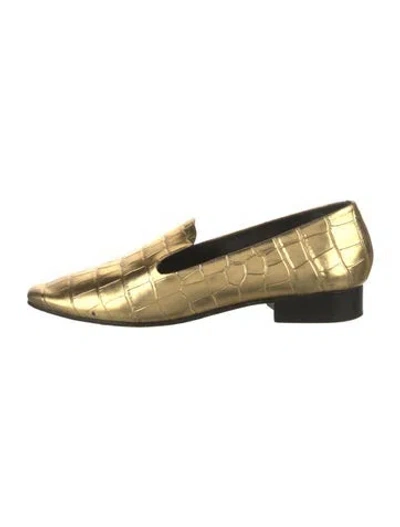Pre-owned Schutz Leather Animal Print Pumps In Gold/metallic