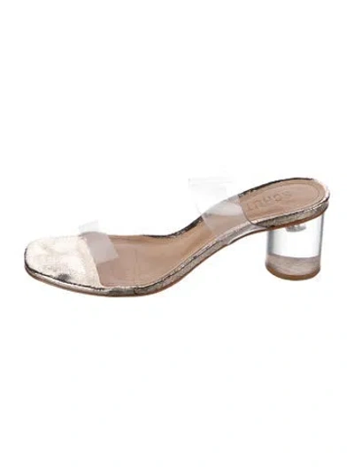 Pre-owned Schutz Leather Animal Print Sandals In Neutrals