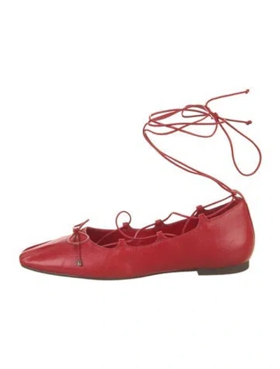 Pre-owned Schutz Leather Ballet Flats In Red