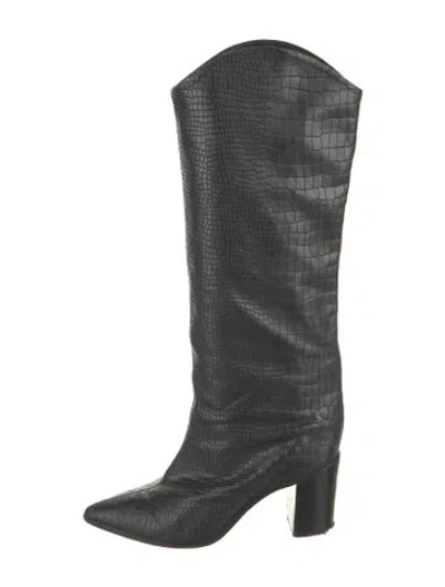 Pre-owned Schutz Leather Boots In Black