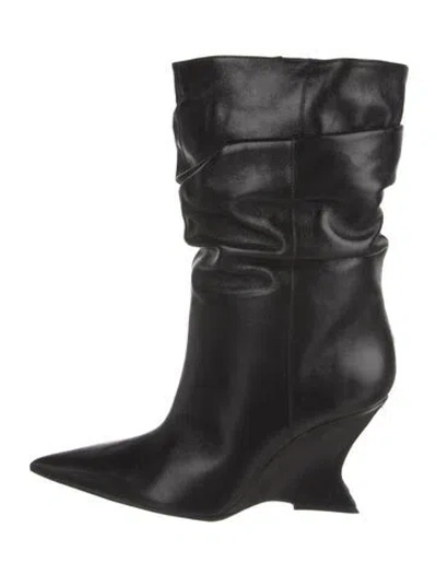Pre-owned Schutz Leather Boots In Black