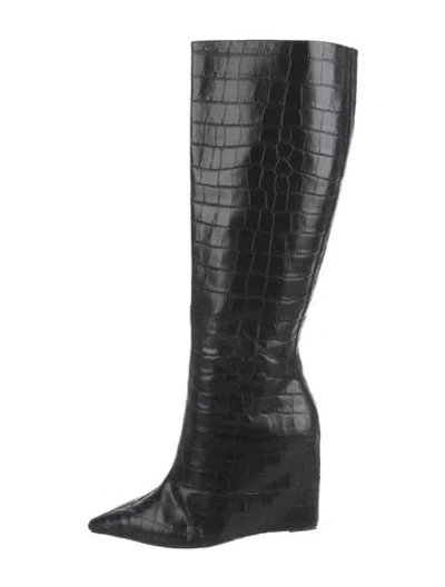 Pre-owned Schutz Leather Boots In Black