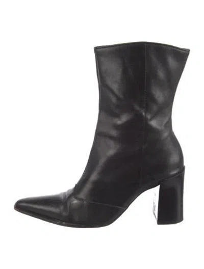 Pre-owned Schutz Leather Boots In Black