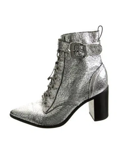 Pre-owned Schutz Leather Boots In Black/silver