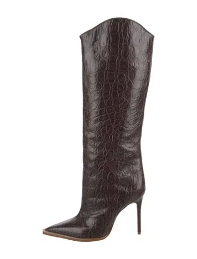 Pre-owned Schutz Leather Boots In Burgundy