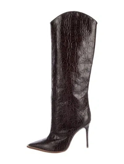 Pre-owned Schutz Leather Boots In Burgundy