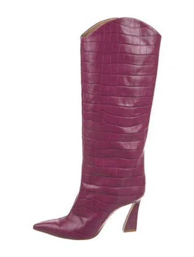 Pre-owned Schutz Leather Boots In Purple