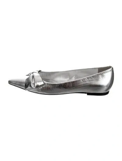 Pre-owned Schutz Leather Bow Accents Ballet Flats