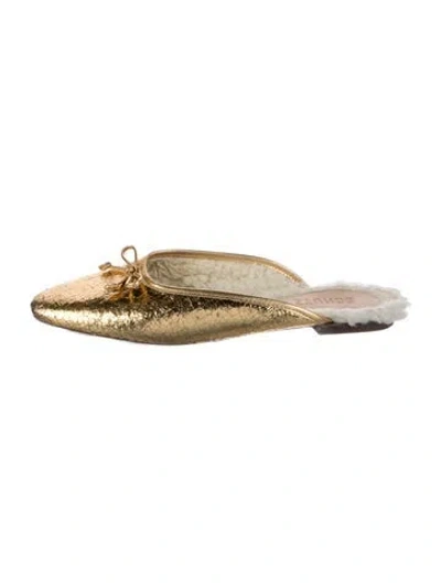 Pre-owned Schutz Leather Bow Accents Mules