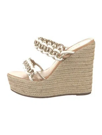 Pre-owned Schutz Leather Braided Accents Espadrilles
