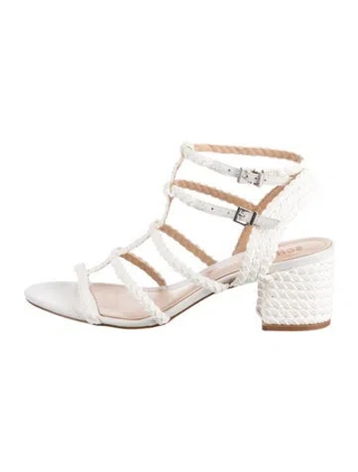 Pre-owned Schutz Leather Braided Accents Gladiator Sandals In White
