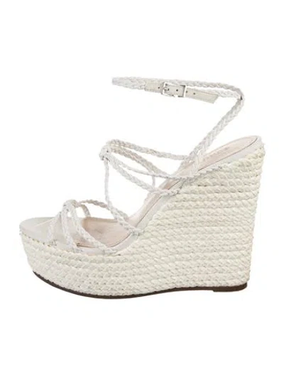 Pre-owned Schutz Leather Braided Accents Sandals In White