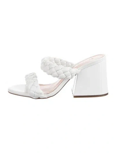Pre-owned Schutz Leather Braided Accents Sandals In White