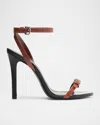 Schutz Leather Buckle Ankle-strap Sandals In Black