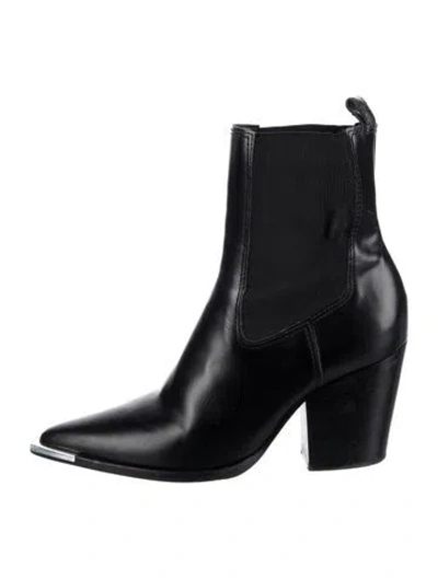 Pre-owned Schutz Leather Chelsea Boots In Black