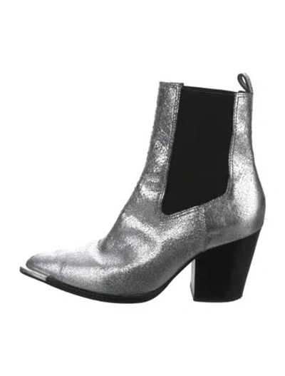 Pre-owned Schutz Leather Chelsea Boots In Silver