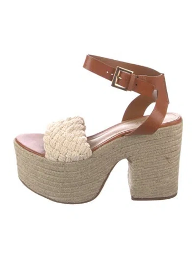 Pre-owned Schutz Leather Colorblock Pattern Espadrilles In Neutral