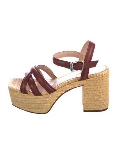 Pre-owned Schutz Leather Colorblock Pattern Mules In Neutral