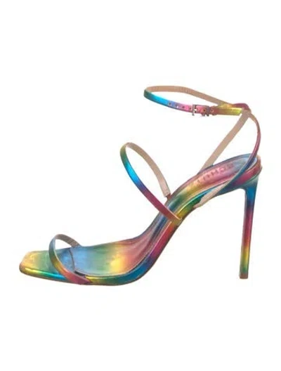 Pre-owned Schutz Leather Colorblock Pattern Sandals In Blue