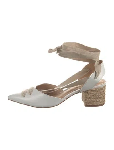 Pre-owned Schutz Leather Colorblock Pattern Slingback Pumps In Neutral