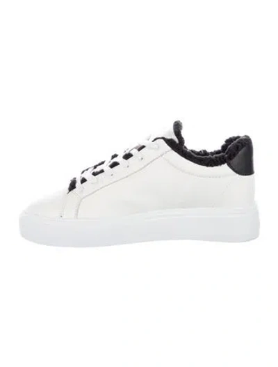 Pre-owned Schutz Leather Colorblock Pattern Sneakers In White