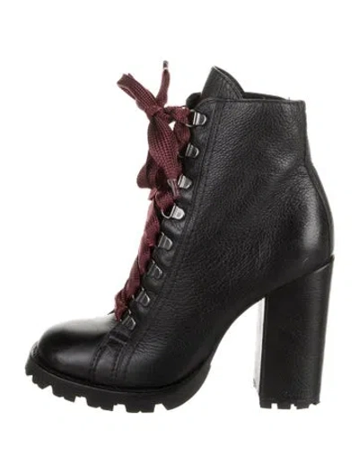 Pre-owned Schutz Leather Combat Boots In Black