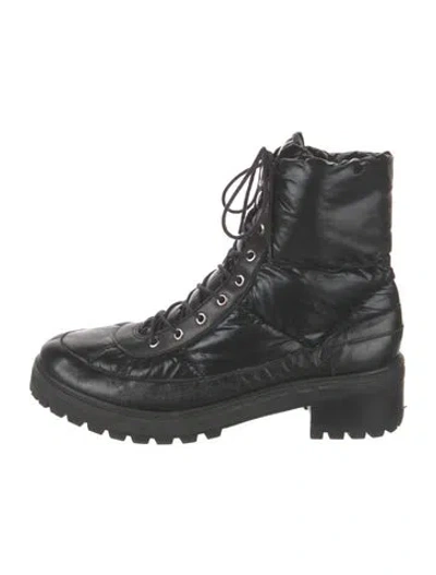 Pre-owned Schutz Leather Combat Boots In Black