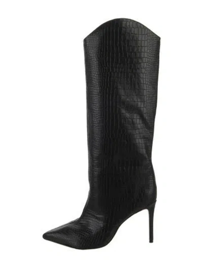 Pre-owned Schutz Leather Combat Boots In Black