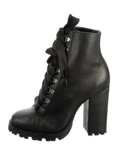 Pre-owned Schutz Leather Combat Boots In Black