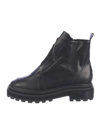 Pre-owned Schutz Leather Combat Boots In Black