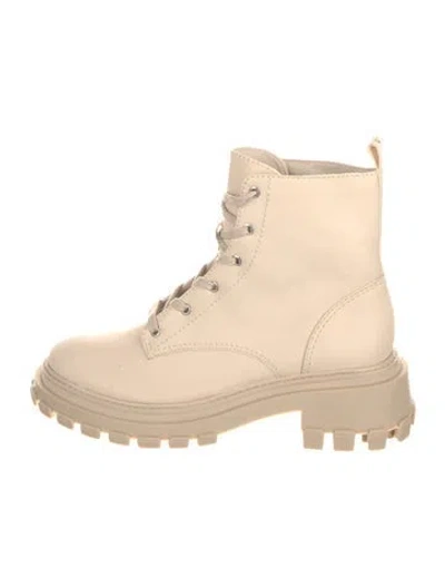 Pre-owned Schutz Leather Combat Boots In Neutral