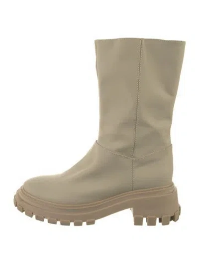 Pre-owned Schutz Leather Combat Boots In Neutral