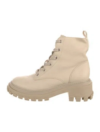 Pre-owned Schutz Leather Combat Boots In Neutral