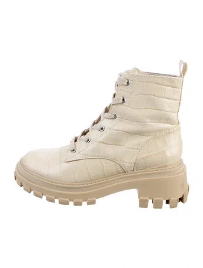 Pre-owned Schutz Leather Combat Boots In Neutral