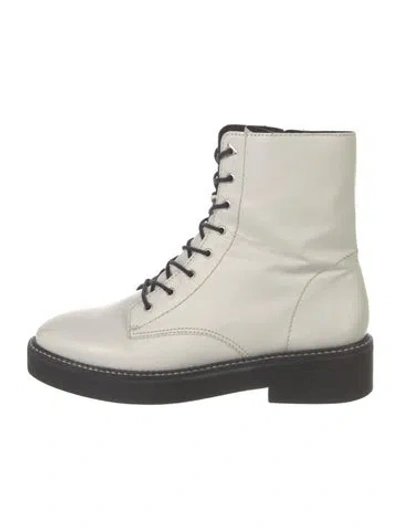 Pre-owned Schutz Leather Combat Boots In White