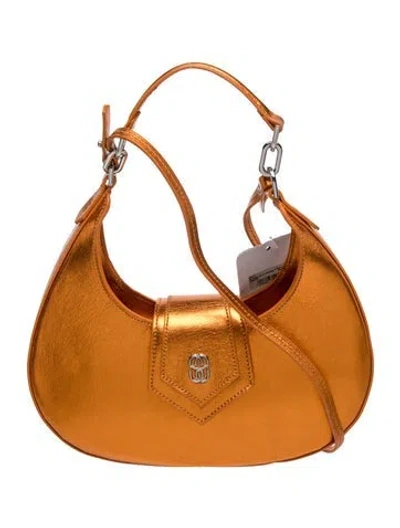Pre-owned Schutz Leather Crossbody Bag In Metallic/orange