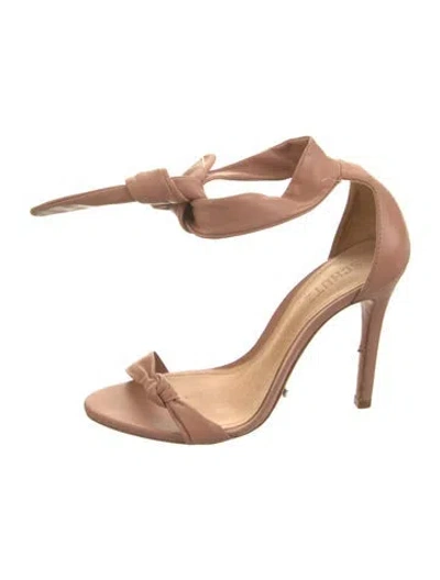 Pre-owned Schutz Leather Crystal Embellishments Sandals In Neutrals
