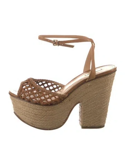 Pre-owned Schutz Leather Espadrilles In Brown