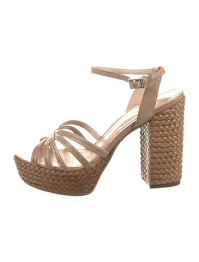 Pre-owned Schutz Leather Espadrilles In Brown