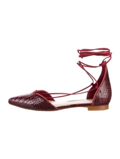 Pre-owned Schutz Leather Espadrilles In Burgundy