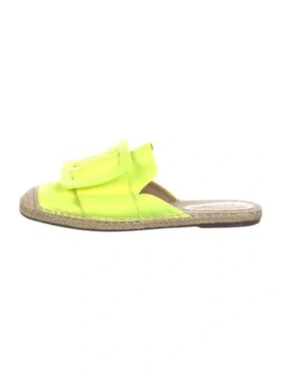 Pre-owned Schutz Leather Espadrilles In Green