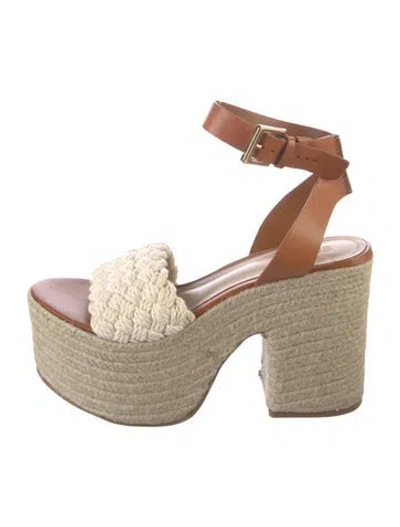 Pre-owned Schutz Leather Espadrilles In Neutral