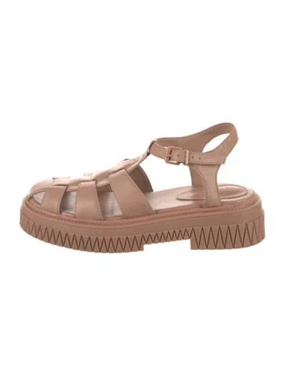 Pre-owned Schutz Leather Flats In Neutrals