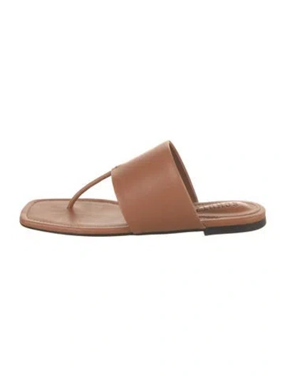 Pre-owned Schutz Leather Flip Flops In Brown