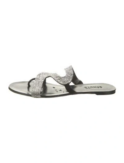 Pre-owned Schutz Leather Flip Flops In White