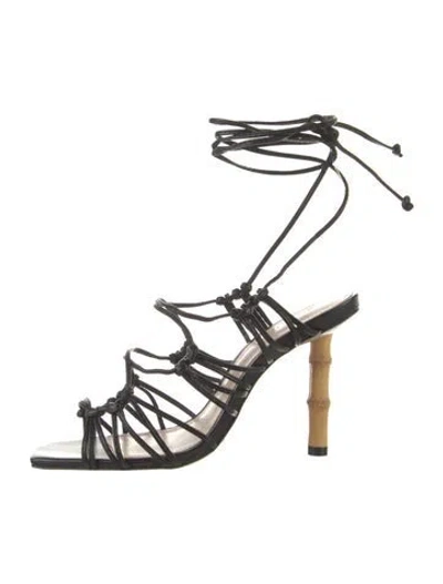 Pre-owned Schutz Leather Gladiator Sandals In Black