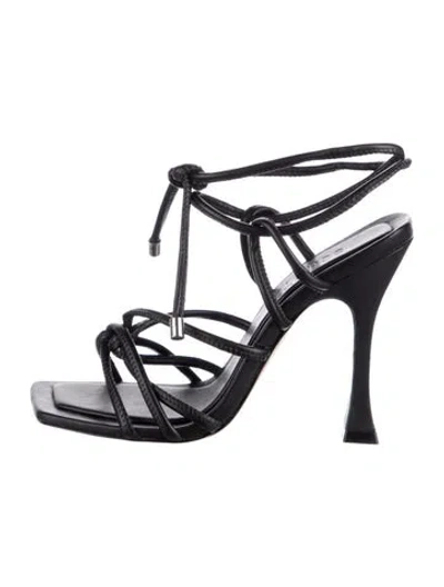 Pre-owned Schutz Leather Gladiator Sandals In Black