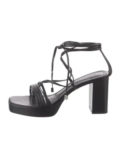Pre-owned Schutz Leather Gladiator Sandals In Black