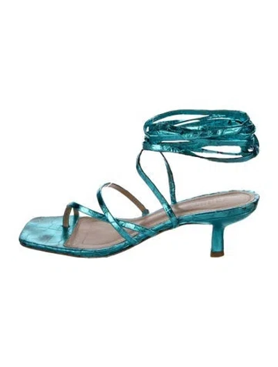 Pre-owned Schutz Leather Gladiator Sandals In Blue