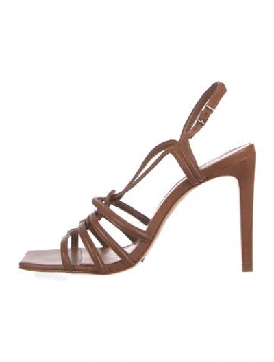 Pre-owned Schutz Leather Gladiator Sandals In Brown